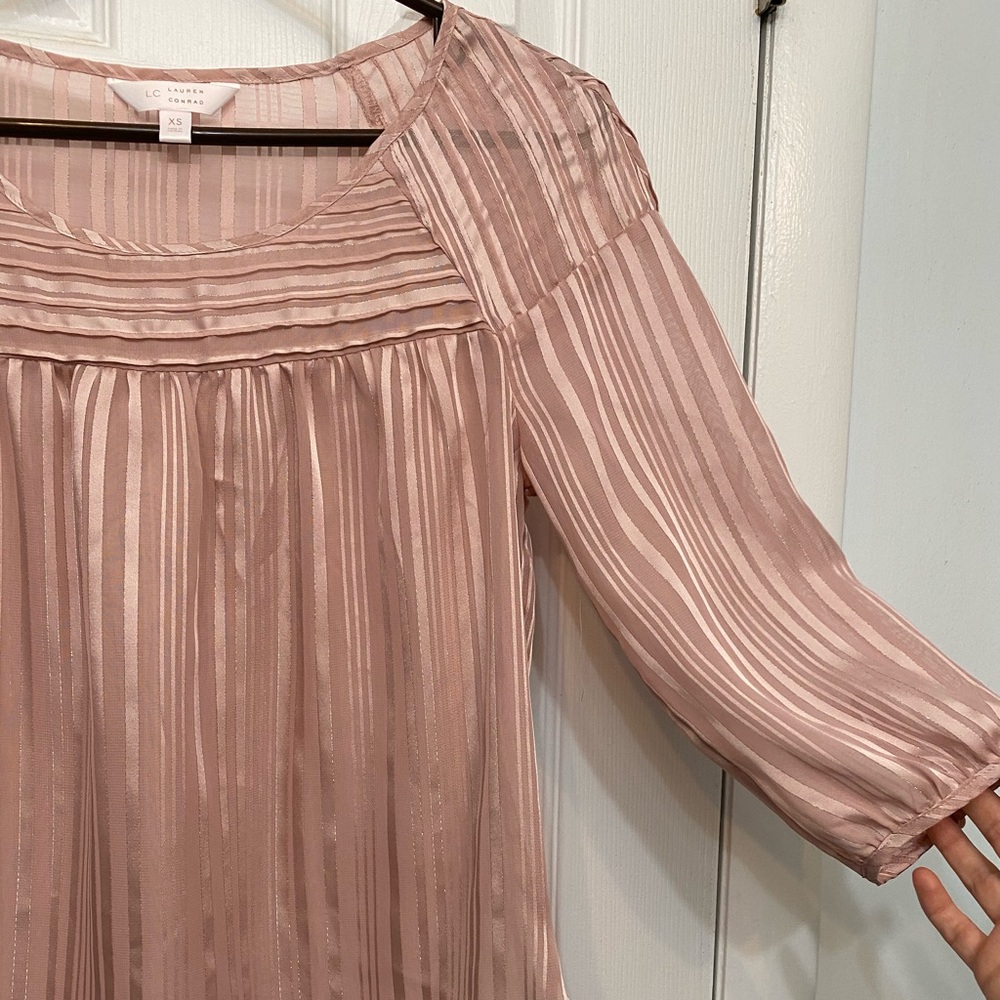 Light pink sparkly Lauren Conrad blouse